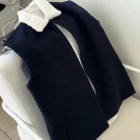 سديري فرو لون كحلي مع بيج