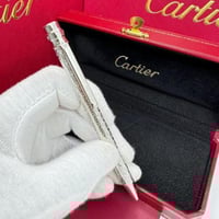 قلم كارتير سانتوس فضي نحيف منقوش