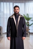 سديري دبل فيس اسود مع بيج