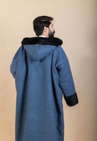 فروة رجالي شتوية – أزرق مع فرو داخلي كامل