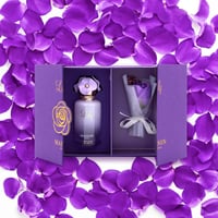 بوكس عطر الوردة 100 مل + وردة موف – هدية تعبر عن أ...