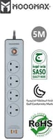 توصيلة كهربائية ذكية متعددة المنافذ من MOOGMAX – ق...