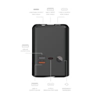 باور بنك 80 الف مع 3 كيابل مدمجة و 3 منافذ شحن و ا...