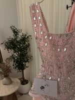 فستان سهرة بنك مزين بالركستال