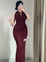 فستان عودي سهرة فخم طويل