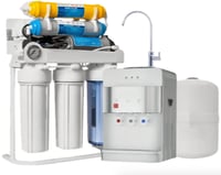 فلتر مياه 7 مراحل مع برادة | ستاند + ساعة ضغط