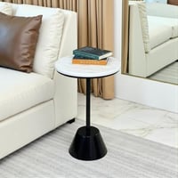 طاولة خدمة دائرية بسطح خشبي – تصميم عصري أنيق بقاع...