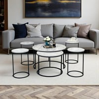 طقم طاوله حديد سطح خشب