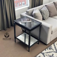 طاولة خدمة دورين – تصميم زجاجي شفاف بإطار معدني أن...
