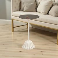 طاولة خدمة السطح زجاج لون أسود والقاعدة رخام صناعي...