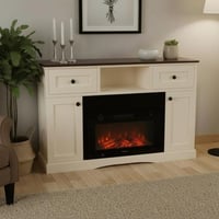 مدفأة خشبية بيضاء - تصميم دافئ وعصري