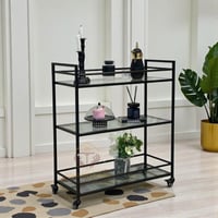 عربية تقديم حديد لون اسود زجاج شفاف