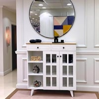 ركن كافي بابين مع رفوف يسار