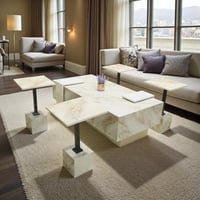 طقم طاوله بديل رخام مع اربع خدمه