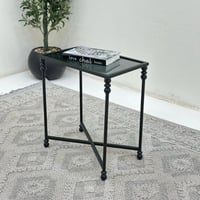 طاولة خدمة سطح زجاج قاعده حديد لون اسود