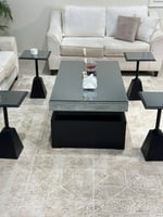 طقم طاولة ضيافة مع 4 خدمة لون اسود موديل عصري