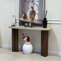 كونسول مدخل استقبال بتصميم أنيق – سطح خشب بيج | لم...