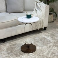 طاولة خدمة سطح رخام قاعدة حديد متين