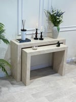 طقم مدخل مودرن بديل رخام بلون فاتح | أناقة فاخرة ل...