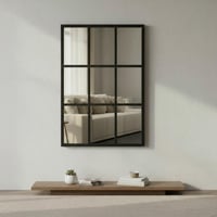 مرايه ديكور مقسم حجم صغير بإطار اسود