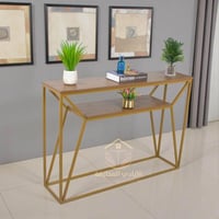 مدخل كونسول ذهبي – خشب MDF بتصميم دورين أنيق وعصري