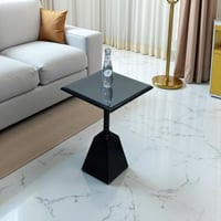 طاولة خدمة سنديان بسطح زجاج مرايا – تصميم فاخر ومخ...