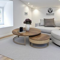 طقم طاولتين ارضي لون شمباني