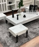 طقم طاولات ضيافة ارضي بديل رخام 5قطع