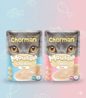 كارتون شيرمان ميكس اكل قطط رطب دجاج موس وتونة موس...