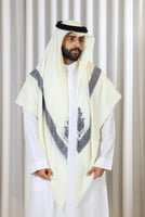 شال كشميري بتطريز رمادي داكن