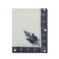 شال كشميري شتوي مطرز ازرق داكن