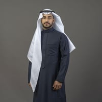 شماغ البسام البصمة البيضاء - سماوي