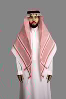 شماغ البسام البصمة 29 ختم أحمر وأبيض