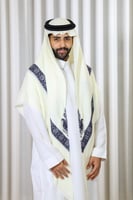 شال كشميري شتوي مطرز ازرق داكن