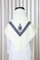 شال كشميري شتوي مطرز ازرق داكن