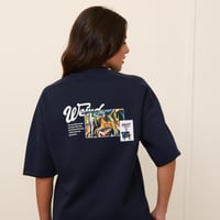 تيشرت اوفر سايز طبي بطبعة خلفية - Oversized T-shir...