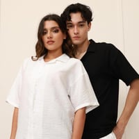 قميص اوفر سايز ساده بأكمام قصيرة - Oversized Shirt
