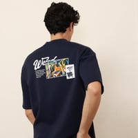 تيشرت اوفر سايز طبي بطبعة خلفية - Oversized T-shir...