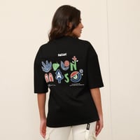تيشرت اوفر سايز طبي بطبعة خلفية - Oversized T-shir...