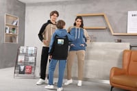 طقم ولادي هودي طبي بطبعة خلفية - Hoodie Set