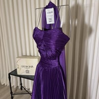 فستان سهرة بنفسجي طوبل جازار لمعة | فستان ازدهار