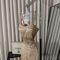 فستان سهرة ذهبي كرستال اصلي بشك كمبيوتر | فستان شي...