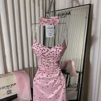 فستان كريستال الوردي