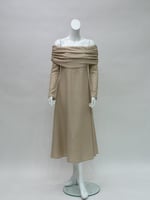 فستان سهرة ميدي ناعم لنن مخرم mt001