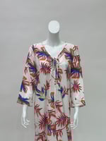 قميص ميدي نسائي لنن منقوش ng006