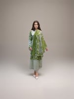 جلابية خضراء هندي كشميري مع شال Z930