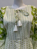 جلابية خضراء هندي كشميري مع شال Z930