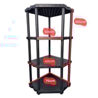 رفوف الزواية بلاستيك مقوّى 4 طبقات