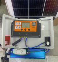 جموعة محول للكهرب 1600واط مع بطارية55 امبير مع منظ...