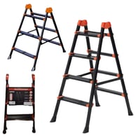 سلم معدني LEPUS PLUS | قابل للطي | أسود + برتقالي...